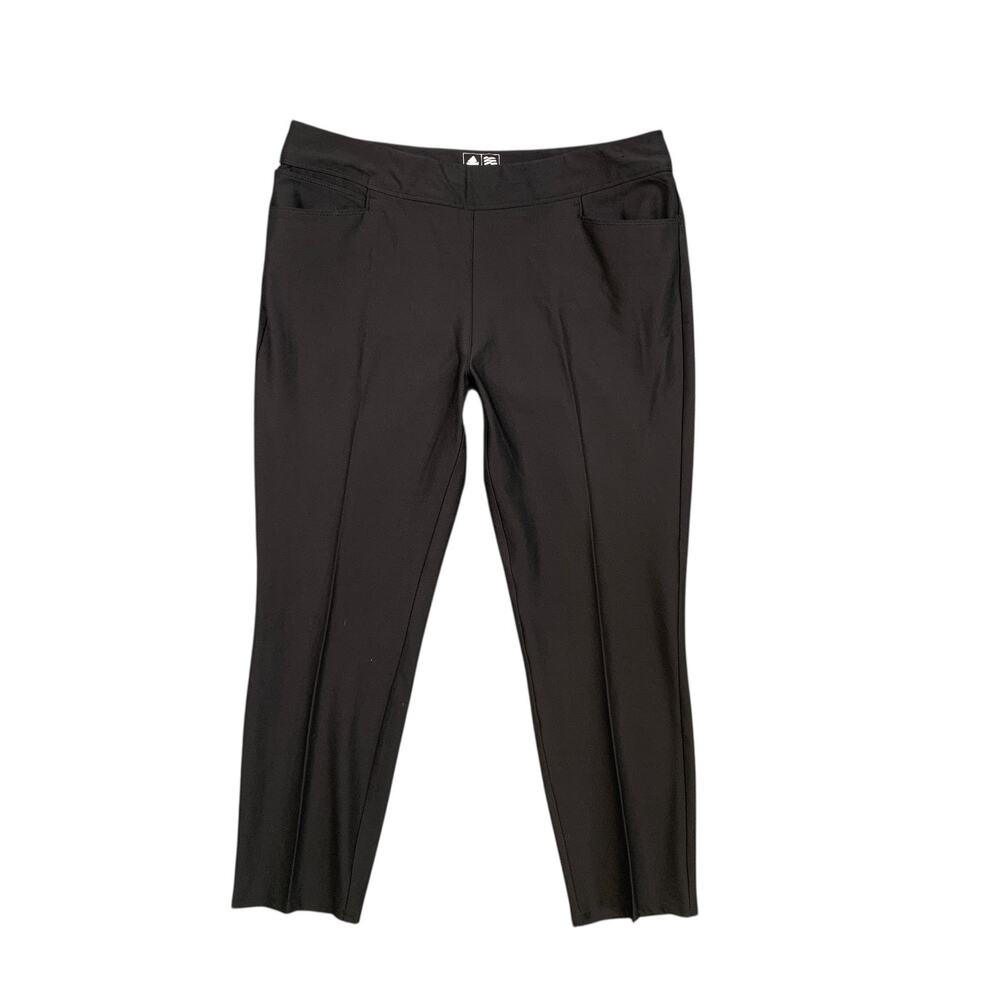 Adidas Pants Women M Medium Black 4 Way Stretch Performance Pull On Slit Pockets